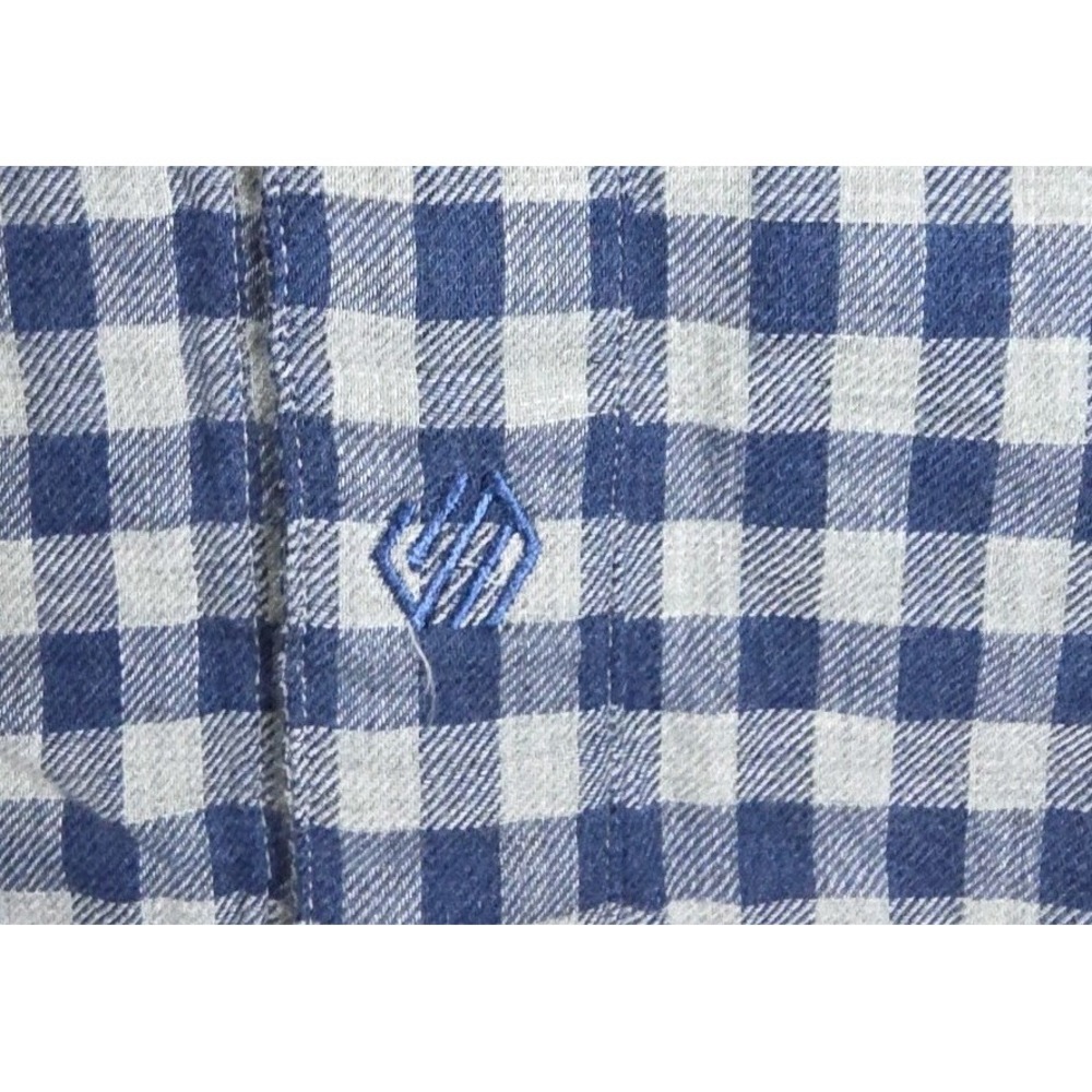 Johnston & Murphy Double-Layer Long-Sleeve Shirt - Gray/Blue Gingham XL Nwt - Picture 7 of 9